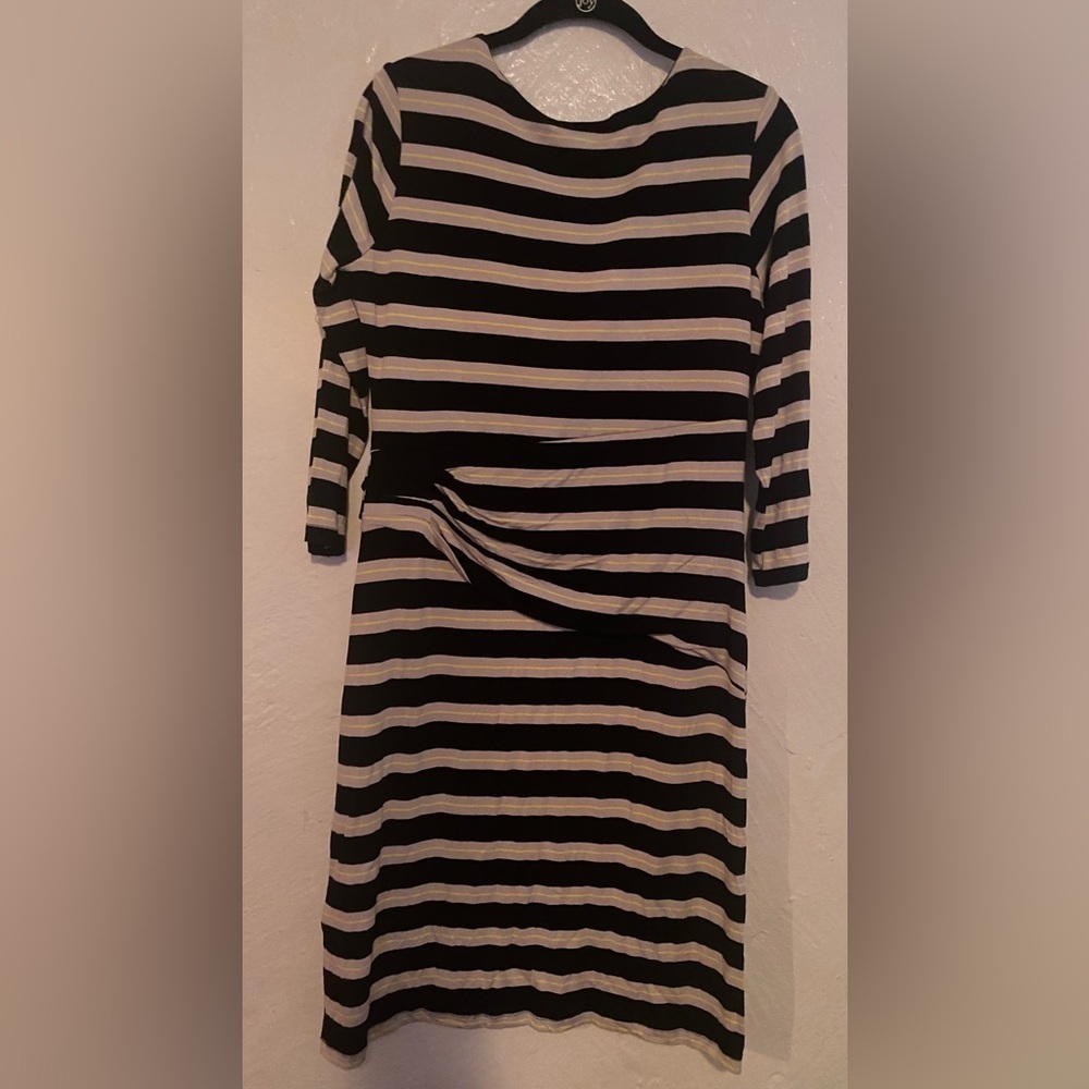 Larry Levine long sleeve Striped Dress